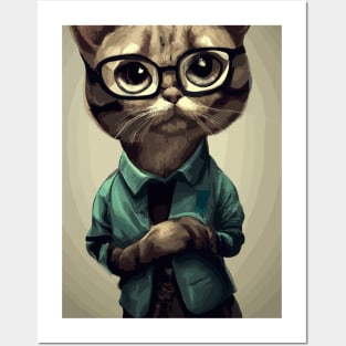 Nerd Cat Posters and Art